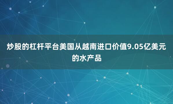 炒股的杠杆平台美国从越南进口价值9.05亿美元的水产品